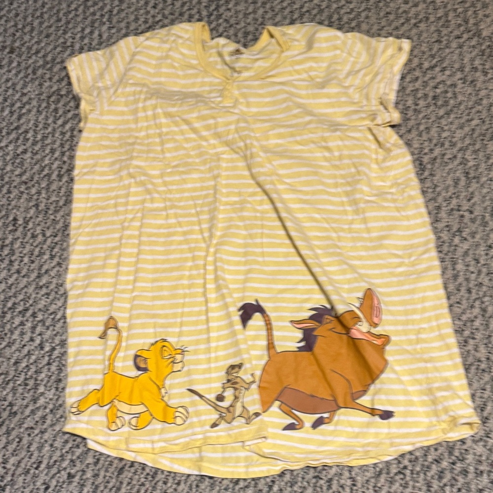 Disney Yellow Striped Lion King Pajama Dress